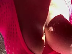 ohh italian big tits milf artemisia love plays her hot huge boobs outdoor water splashin hard nipples fetish