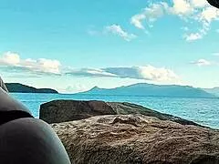 Latina big ass milf fucked hard on public beach then walks cum-covered!