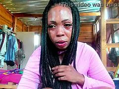 sexy ebony milf wife tries on tight denim shorts long boots showing off big ass cheeks clothed tease for fan