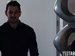 Ready to watch big dick stud serve as boy toy for arab milf boss and big tits hr?