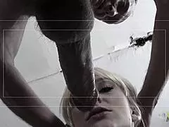 This milf loves tasting cum after riding big cock doggystyle in heels!!