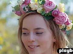 Cute Blonde Model Strips Naked Outdoors for Playboy