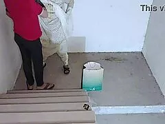 sister-in-law sneaks quick fuck on stairs during secret heated meeting