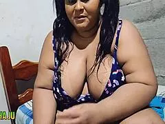 stepdad blasts huge cumshot in brazilian stepdaughter's mouth missionary style