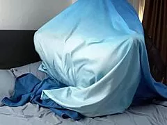 stepmom tangled in sheets begs help me during my doggy pounding