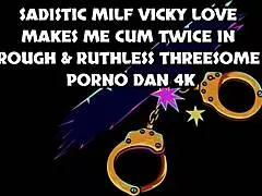 booty milf vicky love bounces hard on porno dans cock cowgirl style in lustful mmf threesome with double penetration