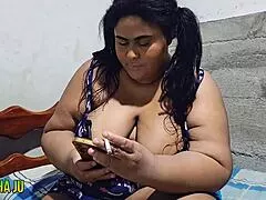 stepdad blasts huge cumshot in brazilian stepdaughter's mouth missionary style