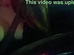 italian milf artemisia flashes her big horny tits while driving sexy in the car.