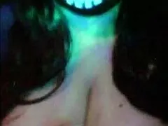 Can this chubby redhead goth handle my huge dildo on her big nipples? 😏