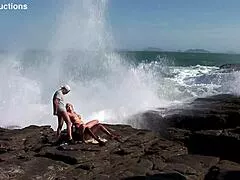 Busty Blonde Pornstar Takes BBC Anal in Outdoor Threesome with Double Penetration and Cumshots