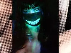 Can this chubby redhead goth handle my huge dildo on her big nipples? 😏