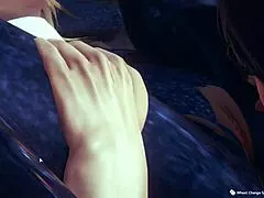 Sexy blonde asian in tight jeans jacket gets outdoor public blowjob handjob cumshot fingering hardcore