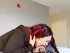 petite redhead gaktrizzy sucks monster bbc with purple braces deepthroat collab