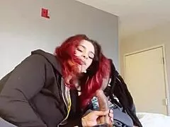 petite redhead gaktrizzy sucks monster bbc with purple braces deepthroat collab