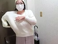 perverted housewife masturbating right in the entrance, full video uncut