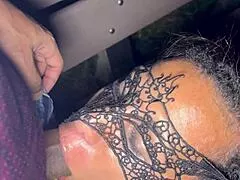 hotwife loves public beach dogging flashing pussy for hubby takes two cumloads in mouth and creampie