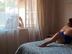 Cheating Wife Rides Pool Boy While Husband Works