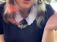 my heart races watching alt milf smoke in thong outback