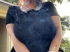 my heart races watching alt milf smoke in thong outback