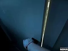 A naked stepmom surprises in the shower with wet pov mess.