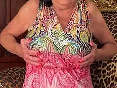 i can't stop teasing my huge saggy tits and wet pussy alone at home 😩 dildo fisting my big clit oiled up 💦🍆