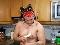 Big Ass MILF Bodybuilder Bathed in Milk After Deepthroat Rimjob