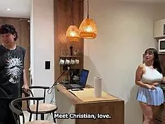 from family dinner to hot betrayal she fucks her boyfriend's best friend hard in kitchen