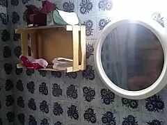 Sneaky hidden cam catches curvy stepsis showering big ass exposed