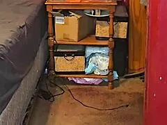 she kneels sucking cock till massive cumshot blasts her face