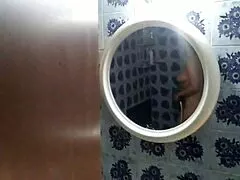 Sneaky hidden cam catches curvy stepsis showering big ass exposed