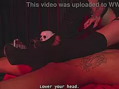 Milf Dominatrix Chokes Me with Harness Forces Wet Pussy Fuck Submission