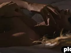 Can this big tits blonde milf's striptease make your cock throb for her ass?