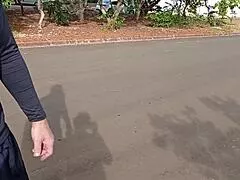 married woman meets stranger on daytime street walk