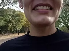 married woman meets stranger on daytime street walk