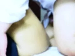 Real amateur college couple spends time together at home