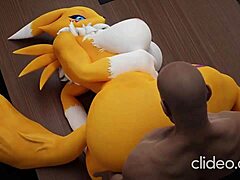 Renamon's big tits get worked