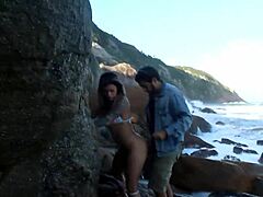 Public beach encounter with stranger