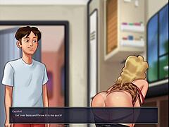 Beautiful woman with perfect body is step mother and she wants to have sex with a man with large penis in 3D animated porn movie Summer Time Saga Episode 12.