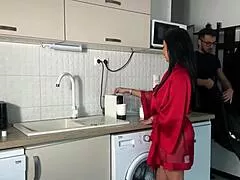 Wifey Home From Work Swallows Hubby's Full Load Deepthroat!