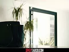 husband walks in on redhead wife riding stepson doggystyle