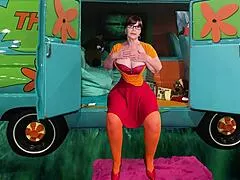 granny carmen as velma sucks cock deep then rides to creampie! 🔥💦