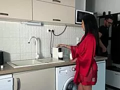 Wifey Home From Work Swallows Hubby's Full Load Deepthroat!