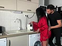 Wifey Home From Work Swallows Hubby's Full Load Deepthroat!