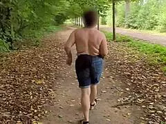 busty milf feels liberated going topless her huge natural tits swaying free