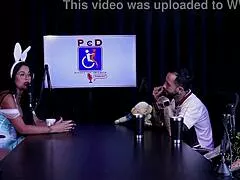 Tifany Rocha's sheer red outfit sparks wild fetish casting group play