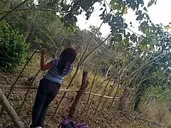 oh damn my stepmom slut hunts dick in the jungle for wild outdoor fuck!