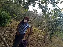 oh damn my stepmom slut hunts dick in the jungle for wild outdoor fuck!