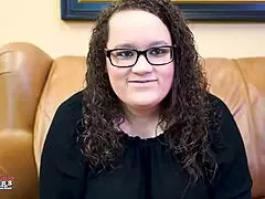 brunette harper bs auditions with wet throat rimjob swallow petite shaved pussy bent over