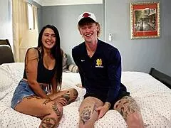 Redhead surfer jock dives right into fucking that experienced latina milf
