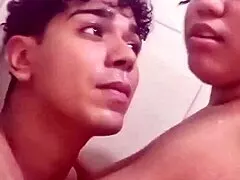 stepmom sneaks into bathroom for taboo pounding with her big cocked stepson